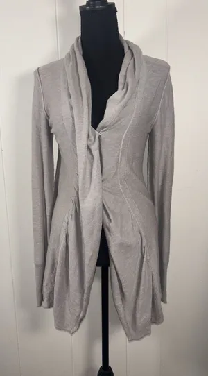 FREE PEOPLE Tan Tunic Cardigan Wrap Sweater Size‎ XS thumbnail 1