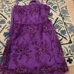 Lucy‎ in the Sky Floral Mesh Dress in Purple L thumbnail 6