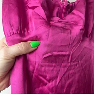 Princess Polly Lynsey Fuchsia Satin Side Slit Midi Dress 4 thumbnail 15