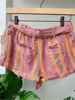 Free People Barbados Blooms Striped Shorts Size 2 thumbnail 4