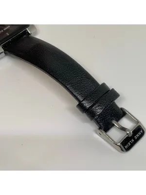 Anne Klein Women silver black tone watch 28mm quartz analog leather band running thumbnail 3