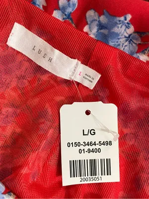Lush Red Floral Sleeveless Maxi Dress with Open Back Size L NWT thumbnail 10