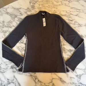 NWT J.Crew Premium Rib Turtleneck Long Sleeve Top Whipstitch Trim - Stitch loose thumbnail 3