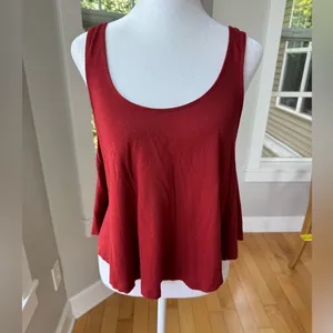 American Eagle Outfitters Rusty Red Low Scoop Back Loose Fit Crop Tank Sz Small thumbnail 12