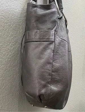 B. MAKOWSKY Metallic Silver Double Handle Shoulder Bag thumbnail 4