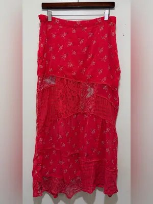 Free People Daniella Lace Maxi Skirt Large thumbnail 4