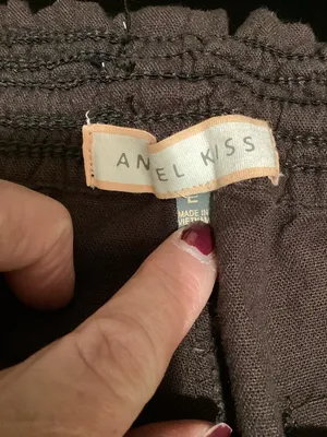 Angel Kiss Dark Brown Straight-Leg Drawstring Pants thumbnail 4