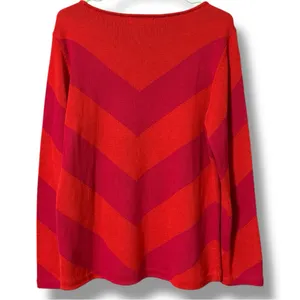 Liz Claiborne women’s size XL pullover pink orange chevron sweater long sleeve thumbnail 2