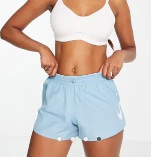 Nike Running Dri-FIT Swoosh mid-rise brief-lined shorts in pale blue size medium thumbnail 4