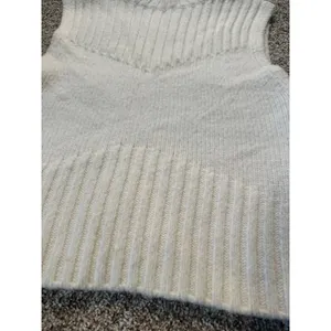 Steve‎ Madden Womens Cream Ribbed High Neck Sleeveless Sweater Vest BO306681 S thumbnail 3