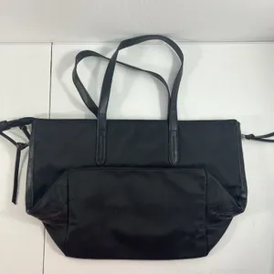 Botkier New York Black Nylon Tote Vegan Leather Trim‎ Zipper Shoulder Bag NEW thumbnail 6