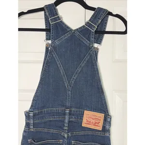 Levi‎ Strauss Skinny Denim Overalls Womens Size 24 Dark Wash Stretch Y2K Cotton thumbnail 3