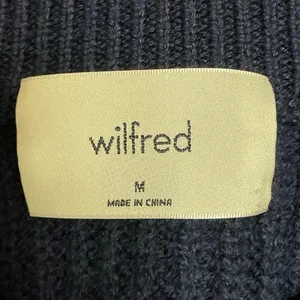 Aritzia Wilfred Maria 100% Wool Navy Blue White Striped Pullover Sweater Top M thumbnail 4