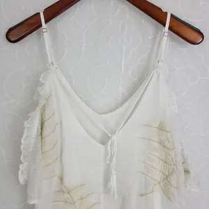 Gimmicks Womens Blouse‎ Size Medium Cream/White Floral Sheer Sleeveless V-Neck thumbnail 6