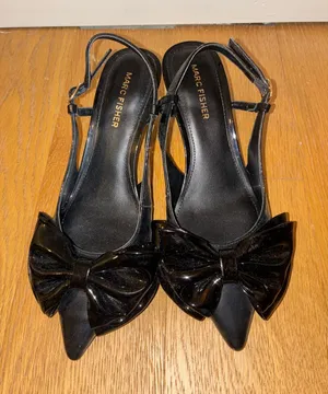 Marc Fisher Black Patent Bow Pointed-Toe Slingback Heels Womens Size 7 thumbnail 1