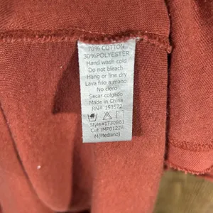 Bohme Flutter Sleeve Pintuck Blouse Rust Orange Raw Edge Split V-Neck Tee Medium thumbnail 5
