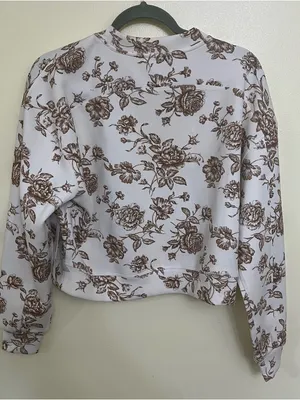 NEW Altar’d State AS Revival Brown Floral Super Soft Sweatshirt Size XS NWT thumbnail 5