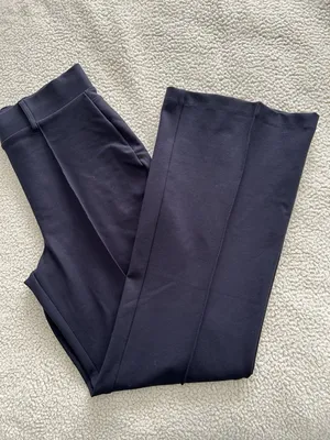 Quince Ultra Stretch Ponte Flare Leg Pants Pull On Navy Blue Womens Size M thumbnail 12