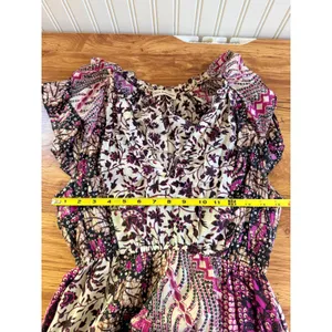 Ulla Johnson Asis Midi Dress Cotton Silk Batik Floral Tiered Purple Fuchsia 0 thumbnail 7