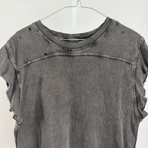 We The Free Distressed Mineral‎ Washed Black Sleeveless Cotton Top sz S Boho thumbnail 2
