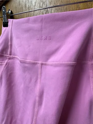 LSKD Fusion High Rise 7/8 Leggings Pockets Spark Pink Medium Gym Workout Fitness thumbnail 7