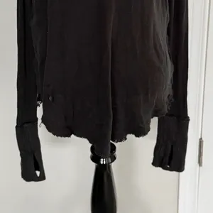 Free People Ribbed Distressed Long Sleeve Shirt size small thumbnail 3