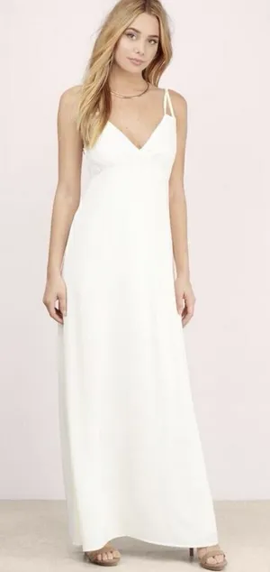 TOBI Ivory Sleeveless lined Maxi Sexy Women’s Dress Size Small thumbnail 1