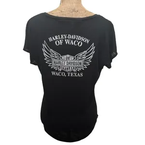 Harley‎ Davidson Waco Texas Black Silver Graphic T-Shirt Women's Size Medium thumbnail 2