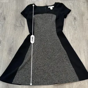 White House Black Market Colorblock Fit & Flare Feminine Tweed Career Dress Sz 0 thumbnail 9