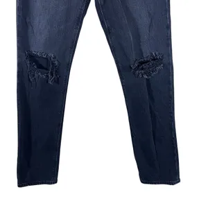 American Eagle Strigid Solid Distressed Slim Straight Jeans Black Grunge Size 6L thumbnail 2