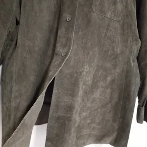 Real Clothes Saks Fifth Avenue 12 Suede Button Front Shirt thumbnail 6