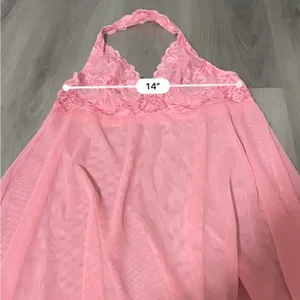 Victoria's Secret Lace‎ Slip Dress Pink Embroidered Lingerie Y2K Babydoll Large thumbnail 9