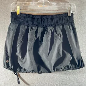 752 |Lululemon Run Pace Setter Pleated Athletic Tennis Skort Skirt Black Women 6 thumbnail 2