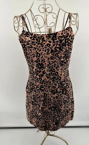Aritzia Wilfred Isabelle Leopard Print Mini Slip Dress Size 2 thumbnail 1
