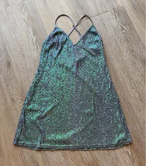 Victoria's Secret blue/green sequin mini dress thumbnail 1