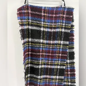 Urban Outfitters Women’s Fuzzy Purple Plaid Winter Layering Polyester Scarf thumbnail 11