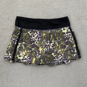 Lululemon Pace Rival Skirt Skort Floral Sport Athletic Athleisure Tennis Women 6 thumbnail 3