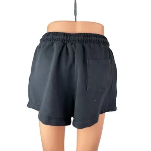 Zara Women's Black Drawstring High Rise Lounge Athletic Sweat Shorts Size L thumbnail 3