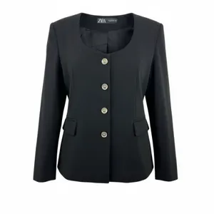 ZARA Black Blazer Dress Jacket Coat Medium M Morocco Comfort Suit thumbnail 2