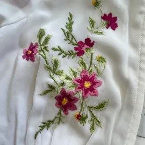Design White Floral Embroidered Belted Mini Dress thumbnail 14