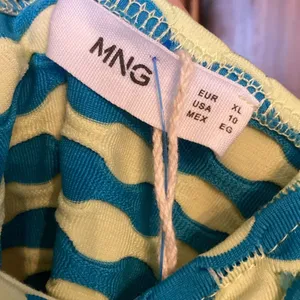 Mango New Cami Bodycon Waffle Textured Mini Sleeveless Dress Blue Yellow Size 10 thumbnail 3