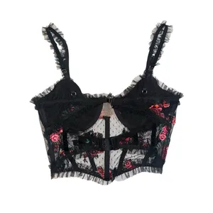 For Love & Lemons Rosebud Black Bustier Corset Top XS thumbnail 4
