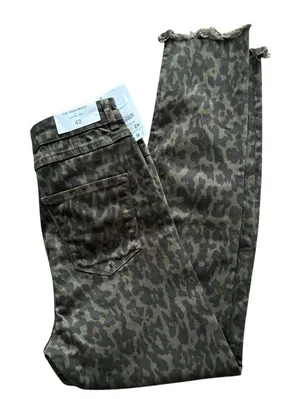 Zara High Waisted Leopard Print Slim Fit Skinny Leg Ankle Jean 10X27 Mob Life thumbnail 1