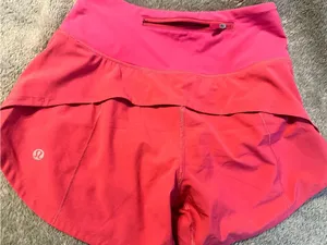 lululemon athletica pinkish red speed up HR 4 inch Athletic Shorts thumbnail 2