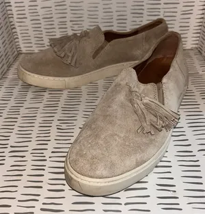 Frye Gemma Tassel Slip On Ash Suede‎ Leather Loafer Sneakers Womens 8.5M Boho thumbnail 1
