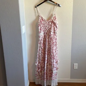 Free People Hearts Desire Bodysuit Ruffles Lace Embroidered Maxi Dress thumbnail 4