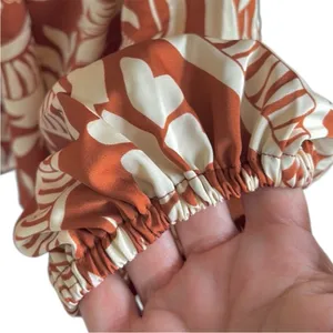 EUC Joie Floral Blouse Chestnut Cream Size Large thumbnail 4