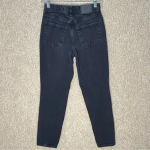 Faded‎ distressed black skater jeans size 00 100% cotton Aeropostale Mom jeans thumbnail 4