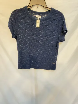 Aerie Lace Vintage T-Shirt Navy size Medium NWT thumbnail 6