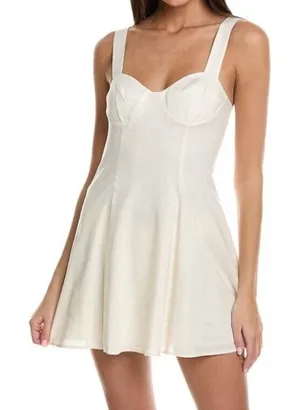 Solid & Striped Carolina Linen-Blend Mini Dress Cream XS Beach Boho Bachelorette thumbnail 1